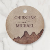 Vintage rustikale Papageienhochzeit Geschenkanhänger (Vorderseite)