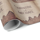 Vintage rustikale Papageienhochzeit Geschenkpapier (Rolleneckpunkt)