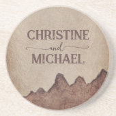 Vintage rustikale Papageienhochzeit Getränkeuntersetzer (Vorne)