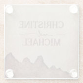 Vintage rustikale Papageienhochzeit Glasuntersetzer (Rückseite)