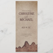 Vintage rustikale Papageienhochzeit Menükarte (Rückseite)