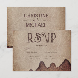 Vintage rustikale Papageienhochzeit RSVP Karte