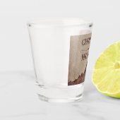 Vintage rustikale Papageienhochzeit Schnapsglas (Links)