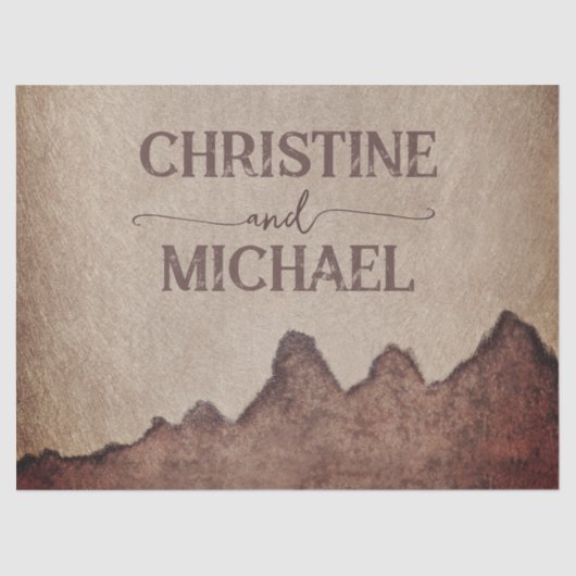 Vintage rustikale Papageienhochzeit Seidenpapier (Vorderseite)