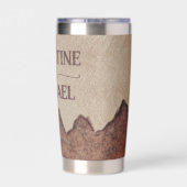 Vintage rustikale Papageienhochzeit Thermobecher (Rückseite)