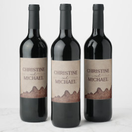 Vintage rustikale Papageienhochzeit Weinetikett