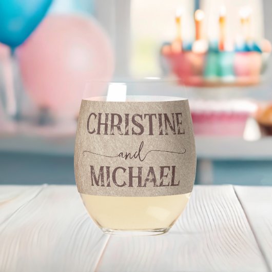 Vintage rustikale Papageienhochzeit Weinglas Ohne Stiel (Insitu (Baby Party))