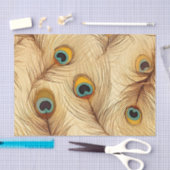 Vintage Rustikale Pfauenfedern drucken Seidenpapier (Handwerk)