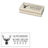 Vintage Rustikale Rentierfamilie Rücksendeadresse Gummistempel (Stempel)