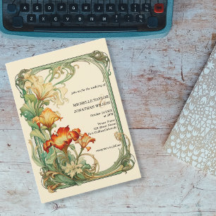 Vintage rustikale Retro Art Nouveau Botanischer Ga Einladung