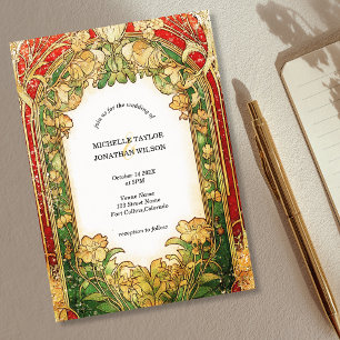 Vintage rustikale Retro Art Nouveau Botanischer Ga Einladung