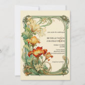 Vintage rustikale Retro Art Nouveau Botanischer Ga Einladung (Vorderseite)