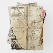 Vintage rustikale RomantikParis Geschenkpapier Set (Beispiel)