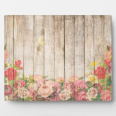 Vintage rustikale romantische Rose Holz Fotoplatte (Vorderseite)