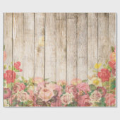 Vintage rustikale romantische Rose Holz Geschenkpapier (Flach)