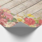 Vintage rustikale romantische Rose Holz Geschenkpapier (Ecke)