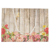 Vintage rustikale romantische Rose Holz Große Geschenktüte (Rückseite)