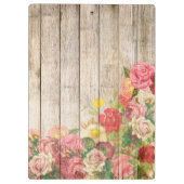 Vintage rustikale romantische Rose Holz Klemmbrett (Rückseite)