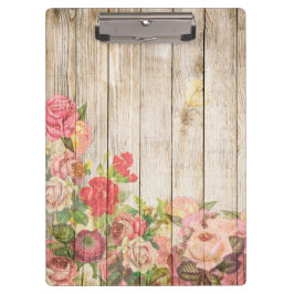 Vintage rustikale romantische Rose Holz Klemmbrett