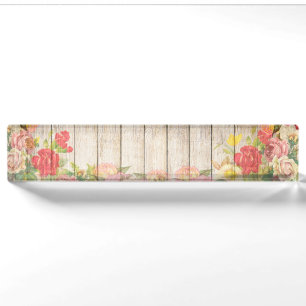 Vintage rustikale romantische Rose Holz Namensplakette