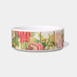 Vintage rustikale romantische Rose Holz Napf