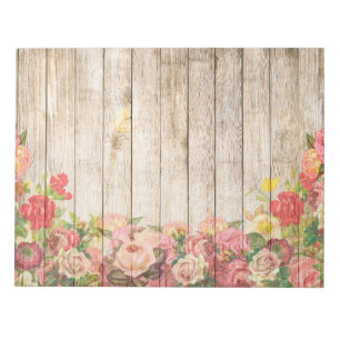 Vintage rustikale romantische Rose Holz Notizblock