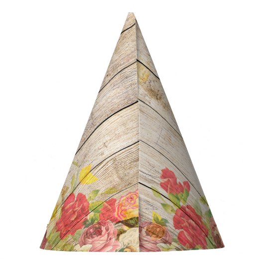 Vintage rustikale romantische Rose Holz Partyhütchen (Rückseite)