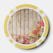 Vintage rustikale romantische Rose Holz Pokerchips (Rückseite)
