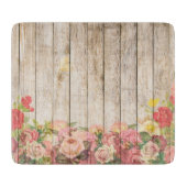 Vintage rustikale romantische Rose Holz Schneidebrett (Vorderseite)