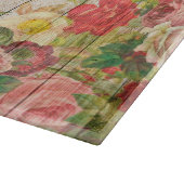 Vintage rustikale romantische Rose Holz Schneidebrett (Ecke)