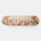 Vintage rustikale romantische Rose Holz Skateboard (Horizontal)