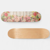 Vintage rustikale romantische Rose Holz Skateboard (Horizontal)