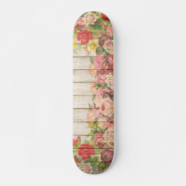 Vintage rustikale romantische Rose Holz Skateboard