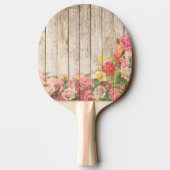 Vintage rustikale romantische Rose Holz Tischtennis Schläger (Rückseite)