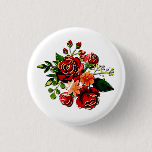 Vintage rustikale Rose Blume Niedlich weiß Button