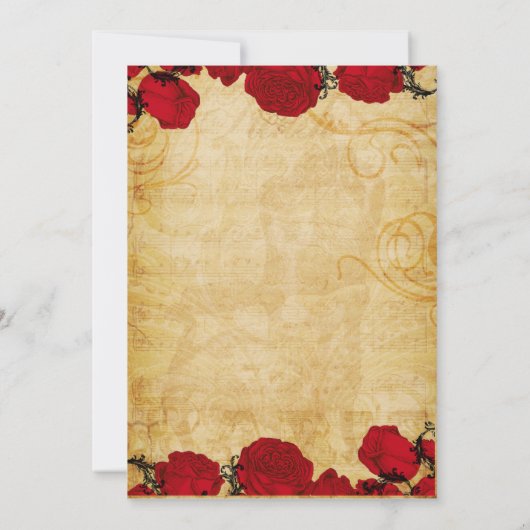 Vintage rustikale Rose Eiffelturm Quinceañera Einladung (Rückseite)