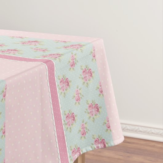 Vintage rustikale Rose Polka Dots Bauernhof Pink Tischdecke (Beispiel)