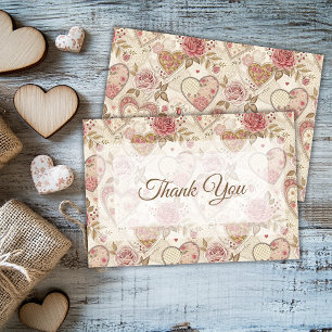 Vintage Rustikale Rosen Herz Baby Shower Dankeschö Karte