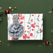 Vintage rustikale Rote Flora Botanische Weihnachte Geschenkpapier