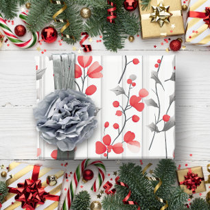 Vintage rustikale Rote Flora Botanische Weihnachte Geschenkpapier