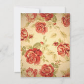 Vintage rustikale rote Rose Dankeskarte (Rückseite)