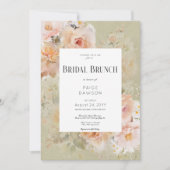 Vintage Rustikale Sage Blumenrahmen Bridal Brunch Einladung (Vorderseite)