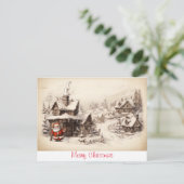 Vintage rustikale Santa Clouse Postkarte (Stehend Vorderseite)