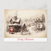 Vintage rustikale Santa Clouse Postkarte (Vorderseite)