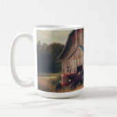 Vintage rustikale Scheune und alte Traktoren Kaffeetasse (Links)
