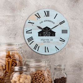 Vintage rustikale Scheunen-Schiffsplanken-Familien Große Wanduhr