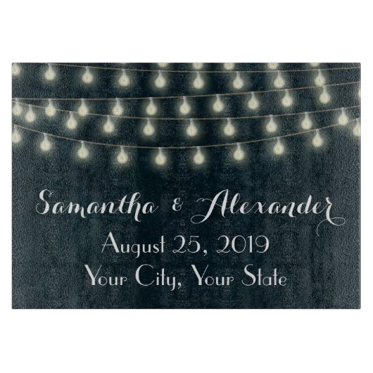 Vintage rustikale Schnur beleuchtet Schneidebrett (Vorderseite)