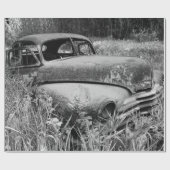 Vintage rustikale Schwarz-Weiß-Auto alt antike Geschenkpapier (Flach)