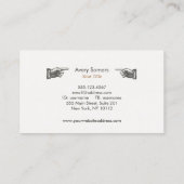 Vintage Rustikale schwarze Fingerzeige Visitenkarte (Rückseite)