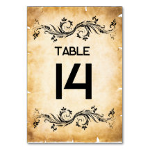 Vintage Rustikale Schwarze Flourish-Pergament